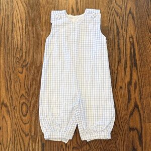 Cecil and Lois Blue and White Checkered Boys Romper